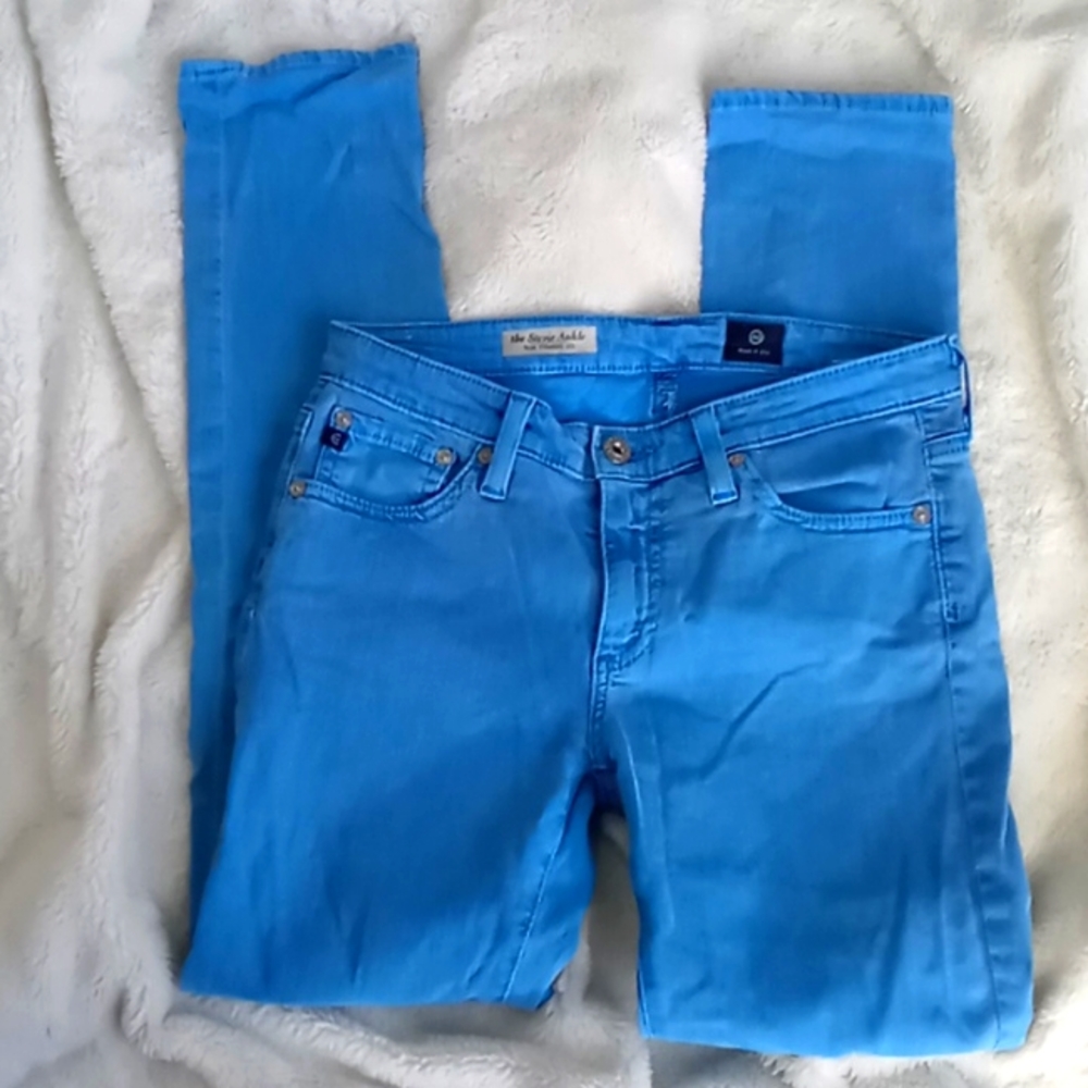 AG Adriano Goldschmied jeans, The Stevie Ankle Slim Straight Leg size 26R, teal
